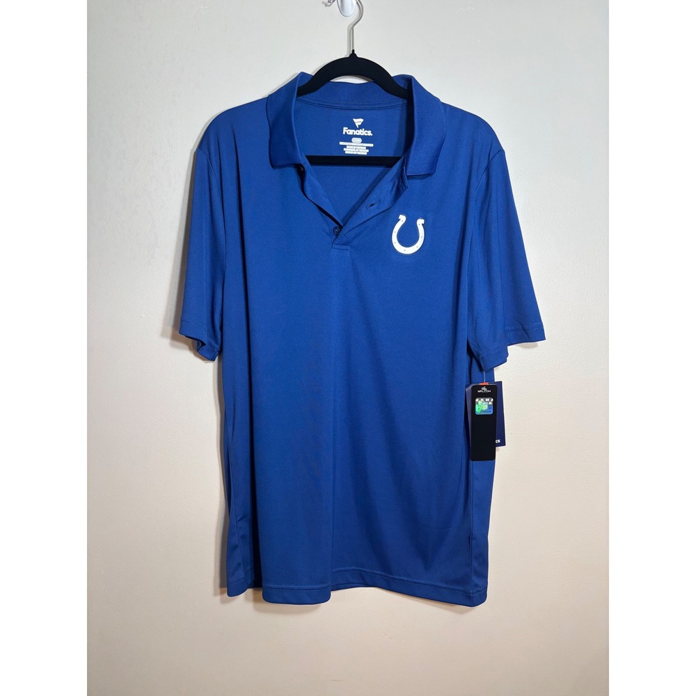 Fanatics Indianapolis Colts Mens Polo Shirt Blue NFL Team Apparel Large NWT